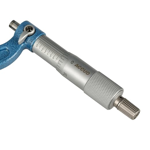 Outside Micrometer 0-1" Measuring Range, 0.0001" Graduation, Ultra-Precision Machinist Tool, Carbide Tips, Vernier Scale, Ratchet Stop, Includes Case