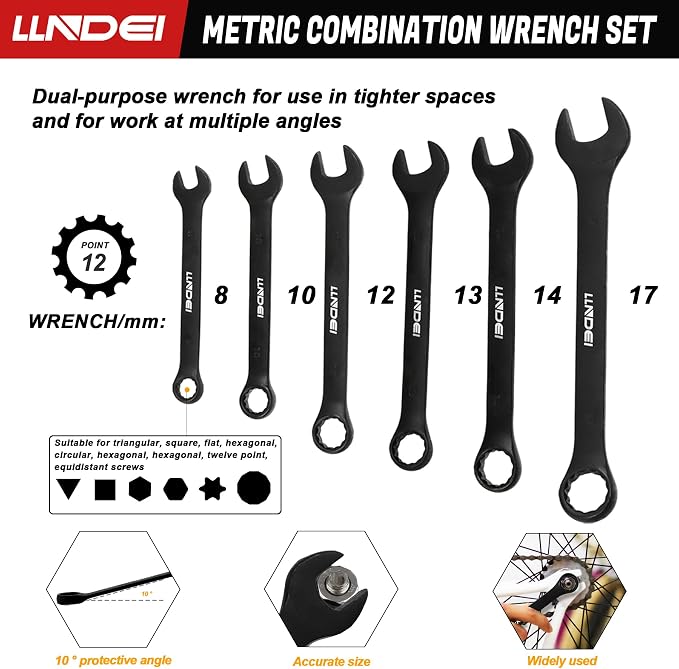 1/2" Impact Socket Wrench Set: 49Pcs Tool Wrench Set, CR-V, Metric | Combination Wrenches (8-17mm), Deep Sockets(8-24mm), Spark Plug Socket(16,21mm), Household&Automotive Repairing
