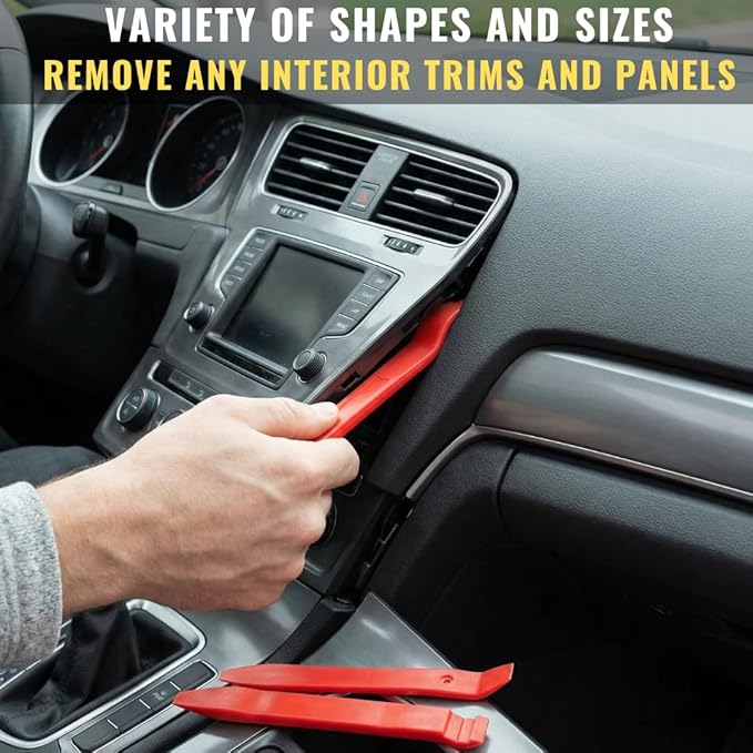 Auto Trim Removal Tool Set (No Scratch Plastic Pry Tool Kit) - Auto Trim Tool Kit Car Tools, Easy Door Panel Removal Tool, Fastener Removal, Clip, Molding, Dashboards, Interior Trim Tools