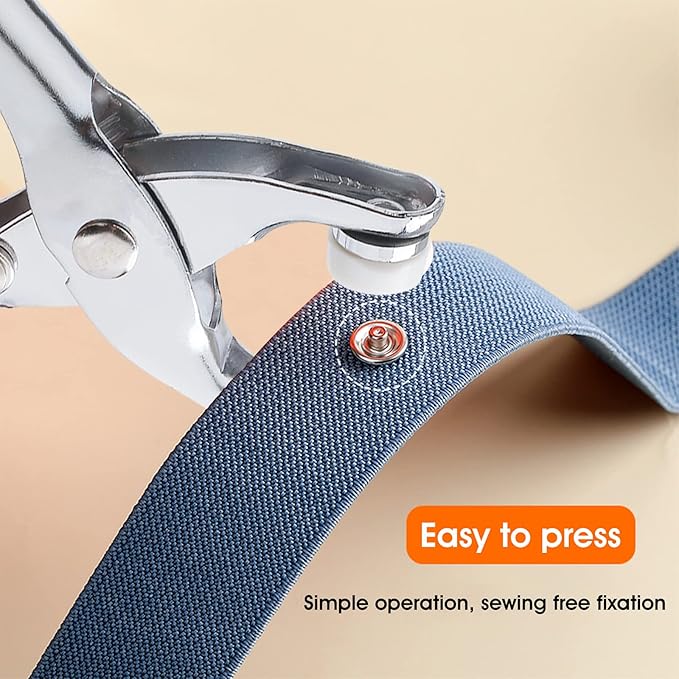 GTAAOY 100 Sets Metal Snaps Buttons with Fastener Pliers Press Tool Kit Perfect for DIY Crafts Clothes Hats and Sewing, Snap Button Fasteners Kit for Clothing Sewing (9.5mm / 400 PCS)