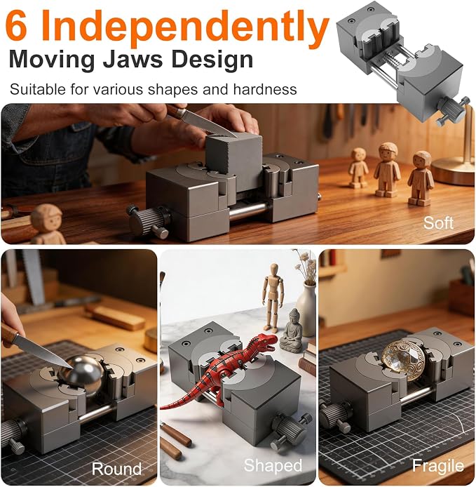 Smart Fractal Vise,Mini Vise Clamp Small Bench Vise,Heavy Duty Self-adjusting Aerospace-grade Aluminum Alloy&Precision CNC Machined,Machinist Portable Vise for Crafts/JewelryMaking/Modeling/DIY/Repair