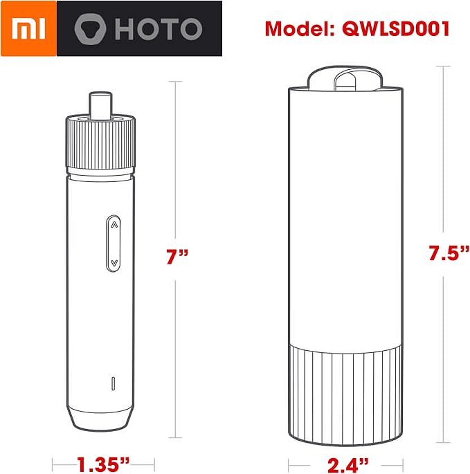 Xiaomi MI HOTO Cordless Power Electric Screwdriver, LED Shadow Light, Variable Speed, USB Rechargeable 1500mAh Li-ion, 12pc S2 Screw Bits, Compact, Robust & Stylish, Highly Portable - Great Gift