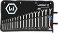 Wright Tool 758 Combination Wrench Set 12 Point Metric Satin Finish 18 Piece 7MM - 24MM Forged Steel USA Made Anti-Slip Hand Tool Wright Grip 2.0