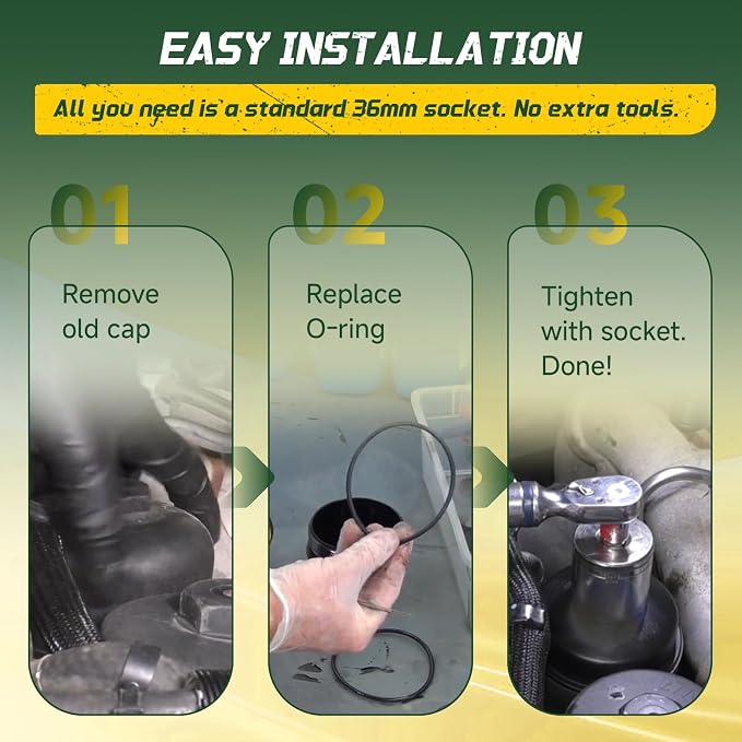 iFJF EC781 Oil Filter Plastic Cap Replacement for Ford 6.0L Powerstroke | for F250-F550 6.4L, Seamless Seamless-System Integration, 3K-5K Mile Routine Maintenance Ready, Fast Back-on-the-Road Setup