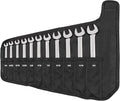 TEKTON Combination Wrench Set, 11-Piece | WCB94101 | (1/4 - 3/4 in.), Wrench Roll, Chrome Finish