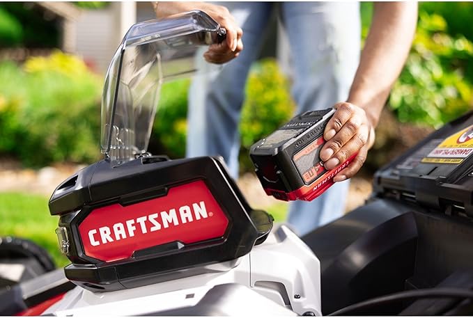 CRAFTSMAN V20 BRUSHLESS RP 21 in Rear Wheel Driver Mower, 2 x 9Ah Batteries and 2 Chargers Included, Up to 70 Min of Runtime, Self-Propelled, LED Headlights, Dual Blades (CMCMWSP320X2)