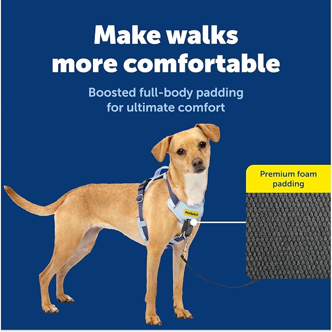 PetSafe Easy Walk Comfort No Pull Dog Harness, Blue, Extra Small | Stops Pulling on First Use with Front Martingale Loop, Full-Body Padding, 5-Point Adjustable Fit