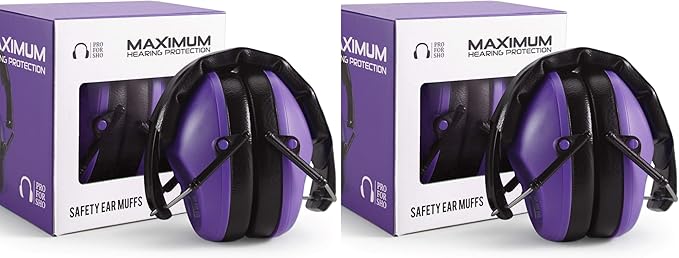Pro For Sho 34dB NRR Hearing Protection Ear Muffs – Highest NRR Compact Design Ear Protection for Loud Events & Sensory Use