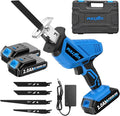FULLYEA Reciprocating Saw Cordless, 0-3500SPM Variable Speed Reciprocating Saws with 4 Saw Blades, Tool-Free Blade Change, Electric Reciprocating Saws for Woods/Metal/Plastic Cutting,Blue