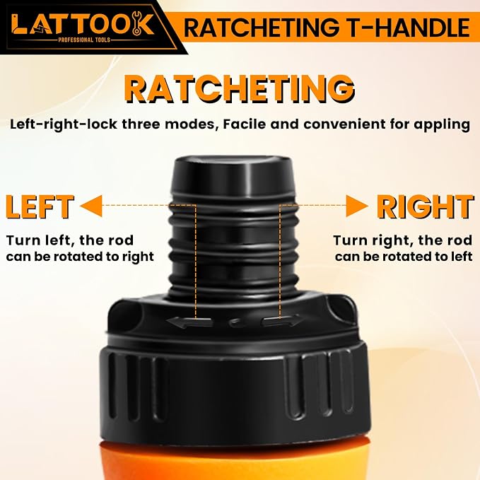 Metric Ball End Hex Bit Set with T Handle Ratchet Driver | LATTOOK 12PCS Ball End Hex Head Allen Wrench Drill Bit Set, Allen Key Drill Bit Set, 4'' Long, Magnetic S2 Steel