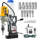 VEVOR Magnetic Drill, 1100W 1.57" Boring Diameter, 2697lbf/12000N Portable Electric Mag Drill Press with 12 Drilling Bits, 580 RPM Max Speed Drilling Machine for any Surface and Home Improvement