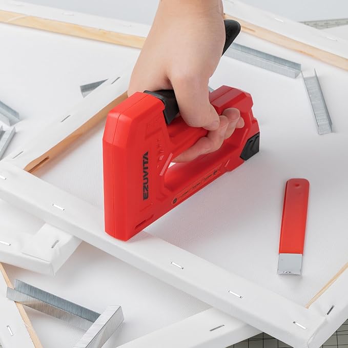 Light Duty Staple Gun for Wood, Red Upholstery Staple Gun Kit with 2000pcs JT21 Staples 1/4, 5/16, 3/8 inch and Staple Remover, Stapler Gun for Crafts, DIY, Classroom, Mothers Day Gift
