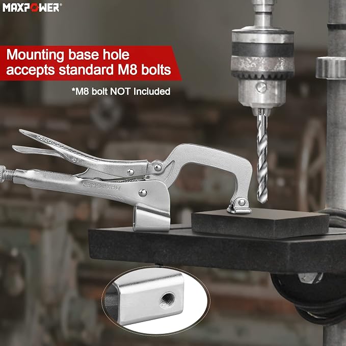 MAXPOWER Bench Clamp 11-inch, Inserta Pliers, Welding Table Mount Locking C-Clamps, Pack of 2