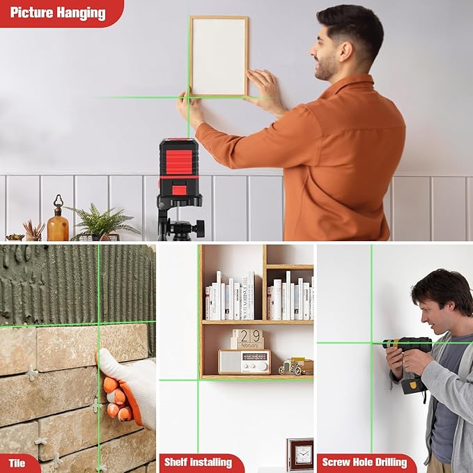 Laser Level with Tripod, 100 feet Green Cross Line Self Rotary Leveling Laser Level, Vertical and Horizontal Line, Rotatable 360 Degree, Manual Self leveling and Pulse Mode,IP54 Waterproof & Battery