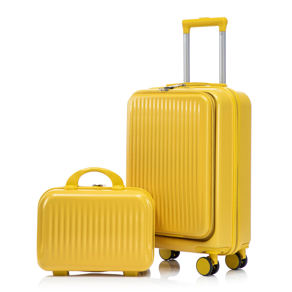 14'/20' 2-Piece ABS Spinner Wheel Luggage Set with Combination Lock