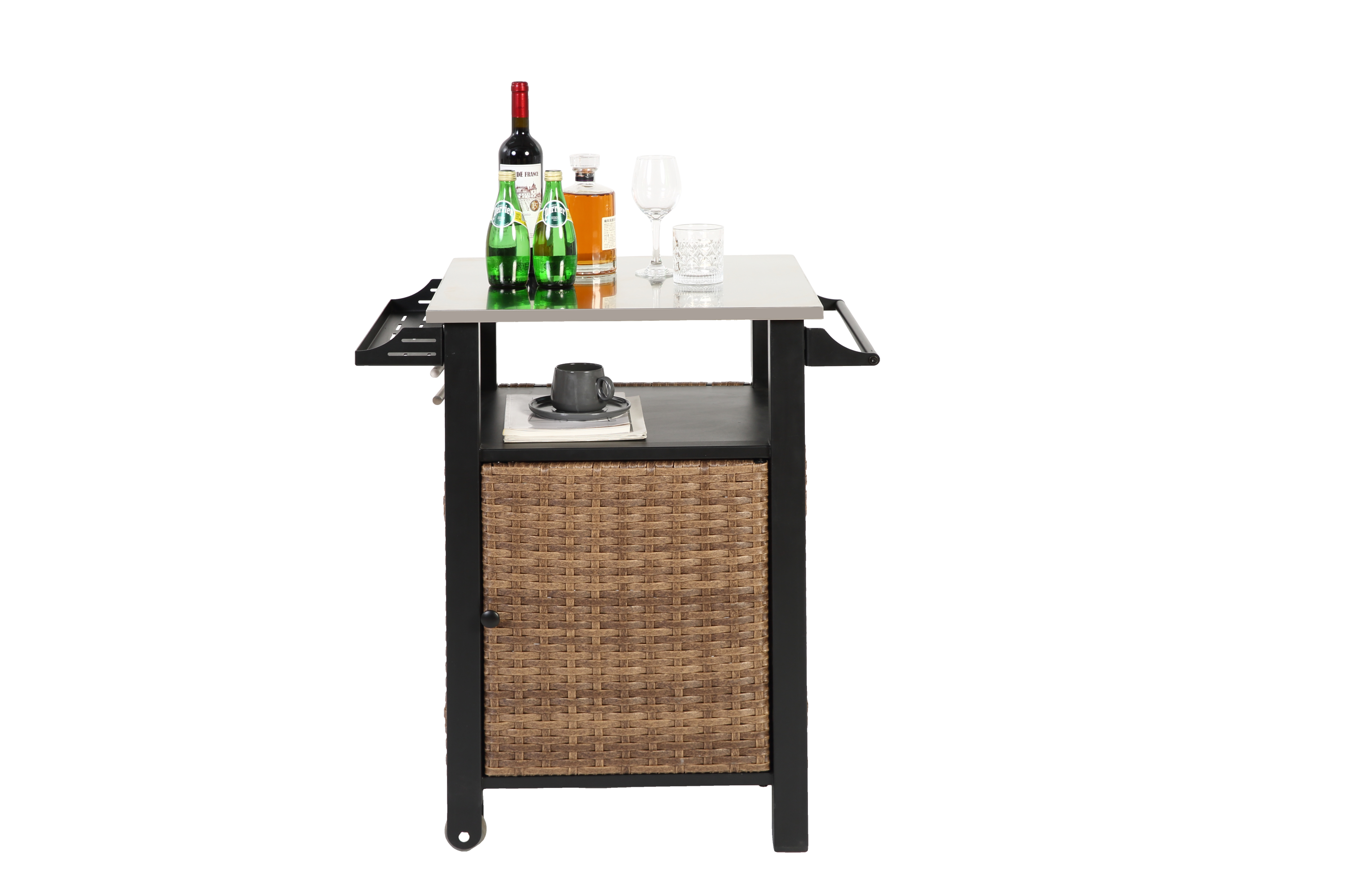 Single Door Outdoor Bar Cart with Stainless Steel Tabletop