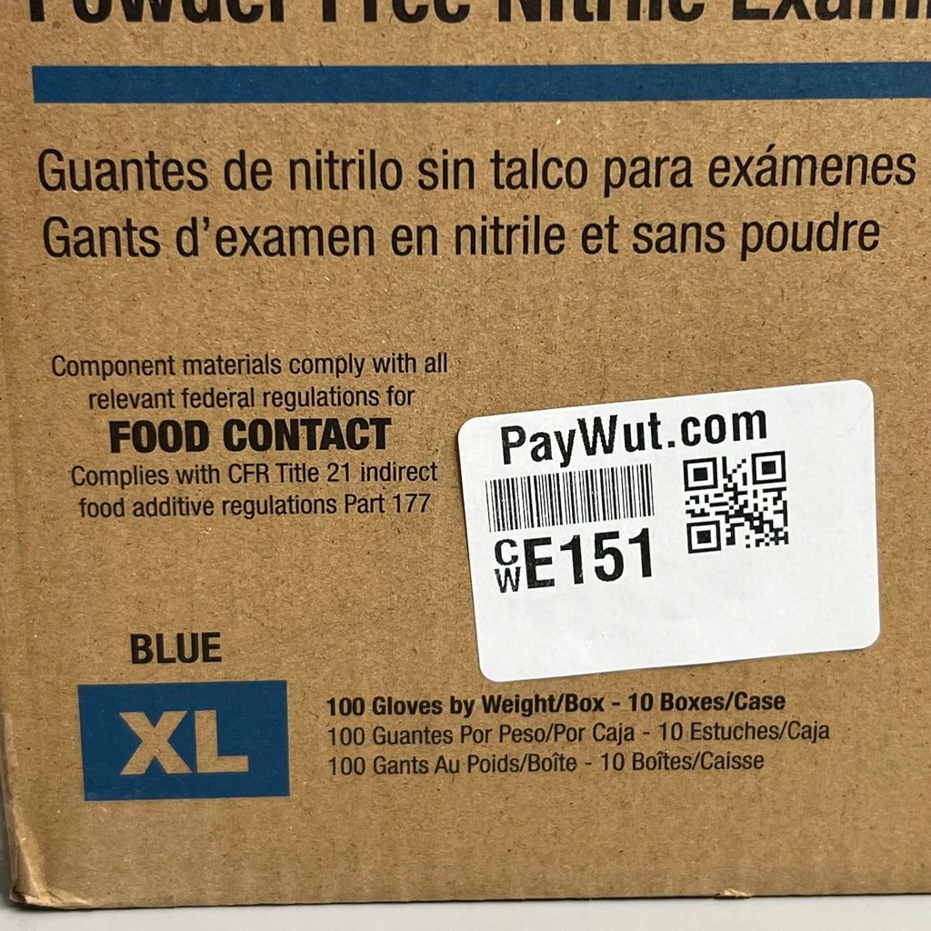 HOSPECO NPF (1,000 PACK) Nitrile Powder Free Exam Gloves Sz S Blue GL-N106FS