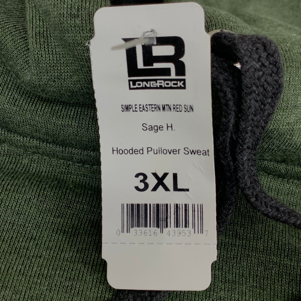 LONEROCK Helen Georgia Tie Hoodie Sz 3X-Large Green