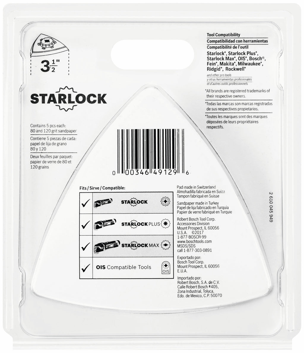 BOSCH OSL350SPDK 11 pc. Starlock® Oscillating Multi-Tool Delta Sanding Pad Kit