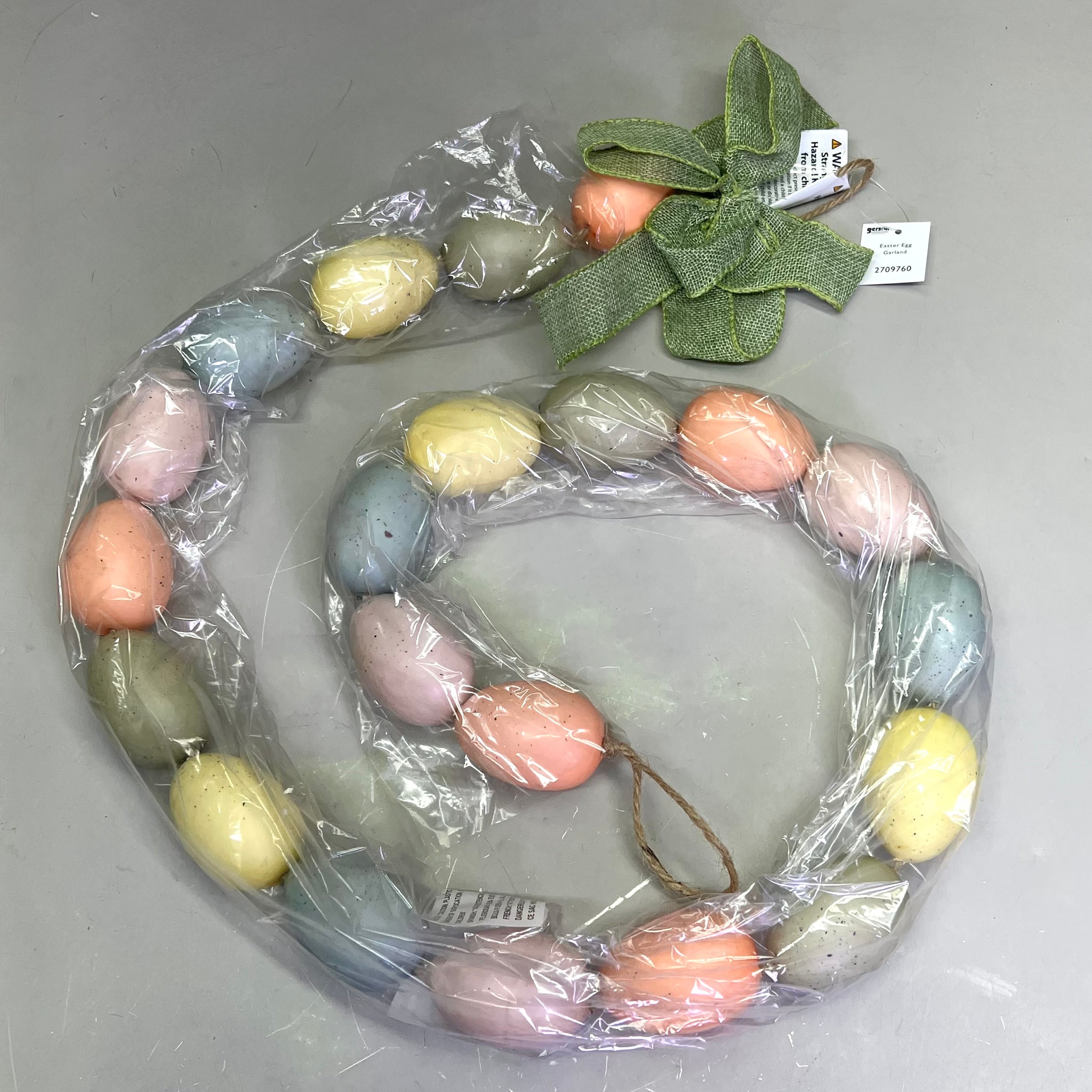 GERSON Easter Egg Garland Decoration 5' Pastel Multicolor 2709760