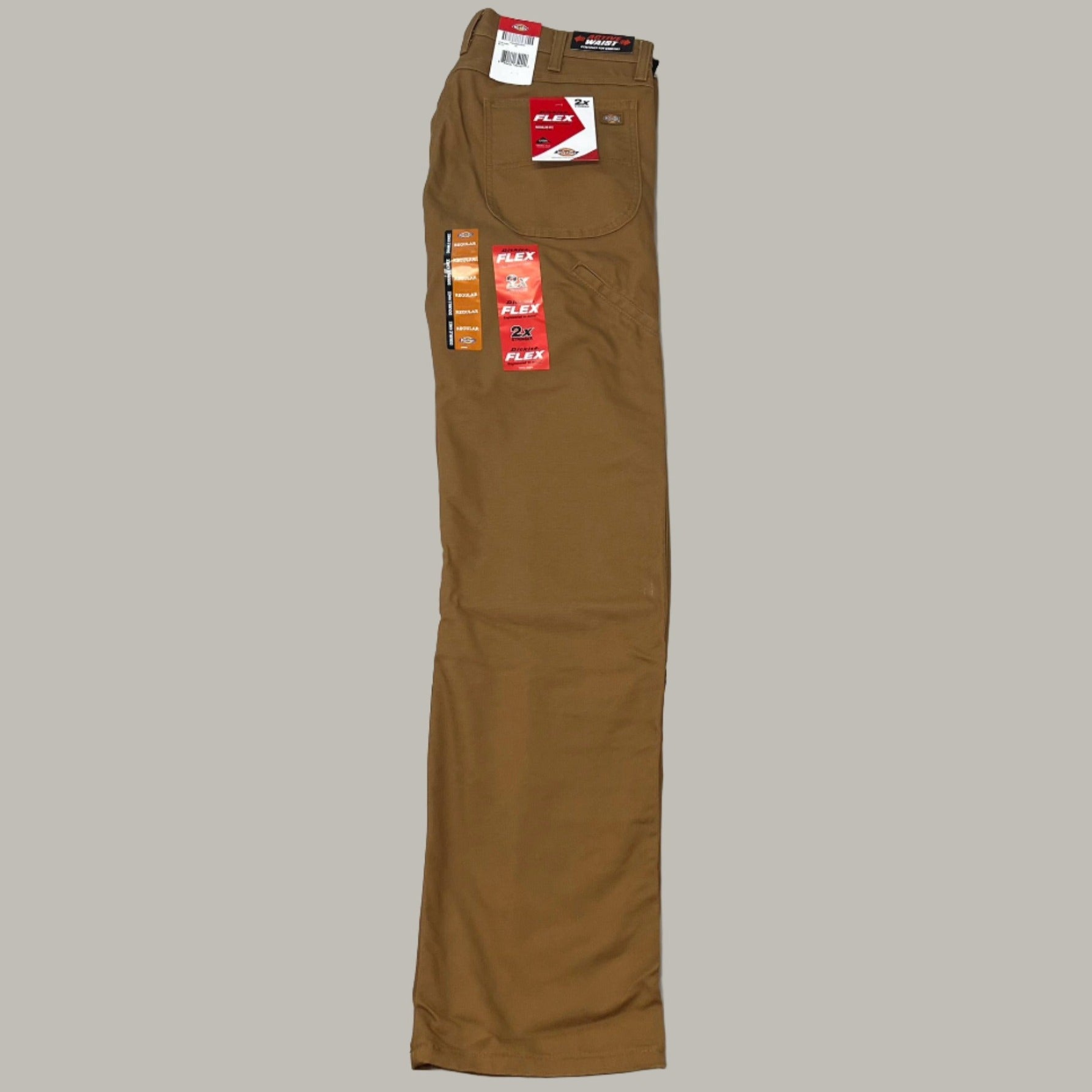 DICKIES Flex Regular Fit Double Knee Pant Men's Sz 30X32 Stonewashed Brown Duck