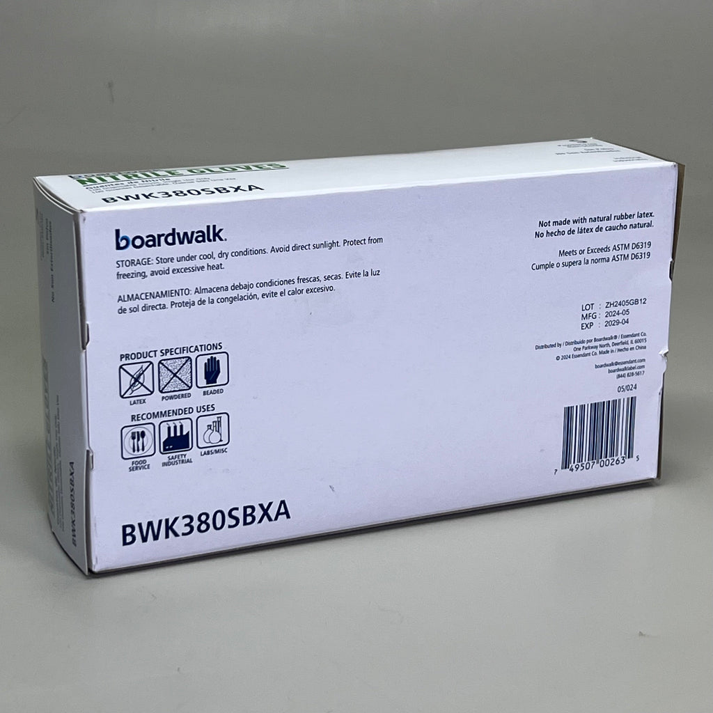 BOARDWALK (100 Gloves) Disposable Nitrile Gloves Sz S, Blue BWK380SBXA