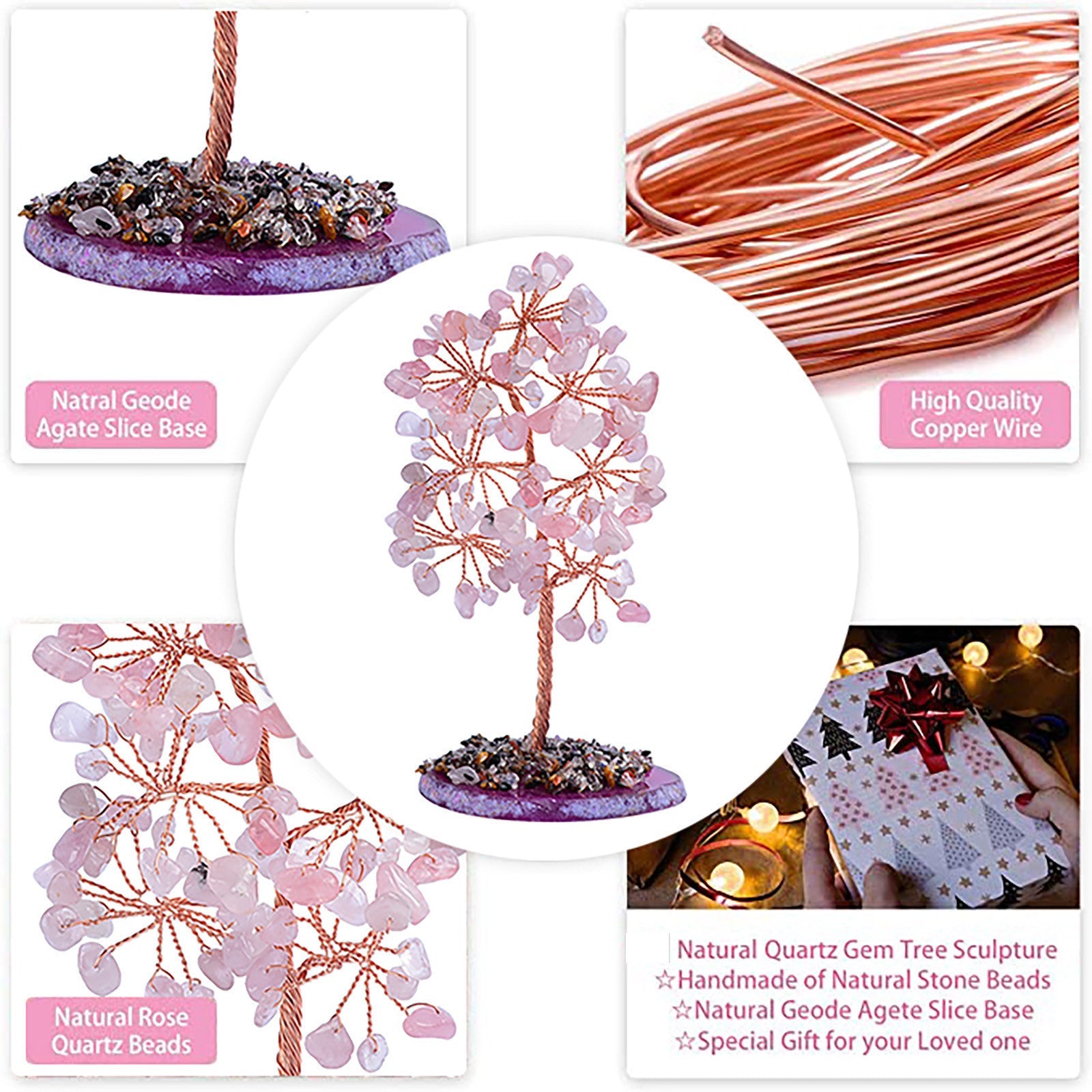 Handicraft Amethyst Crushed Stone Fortune Tree Decoration