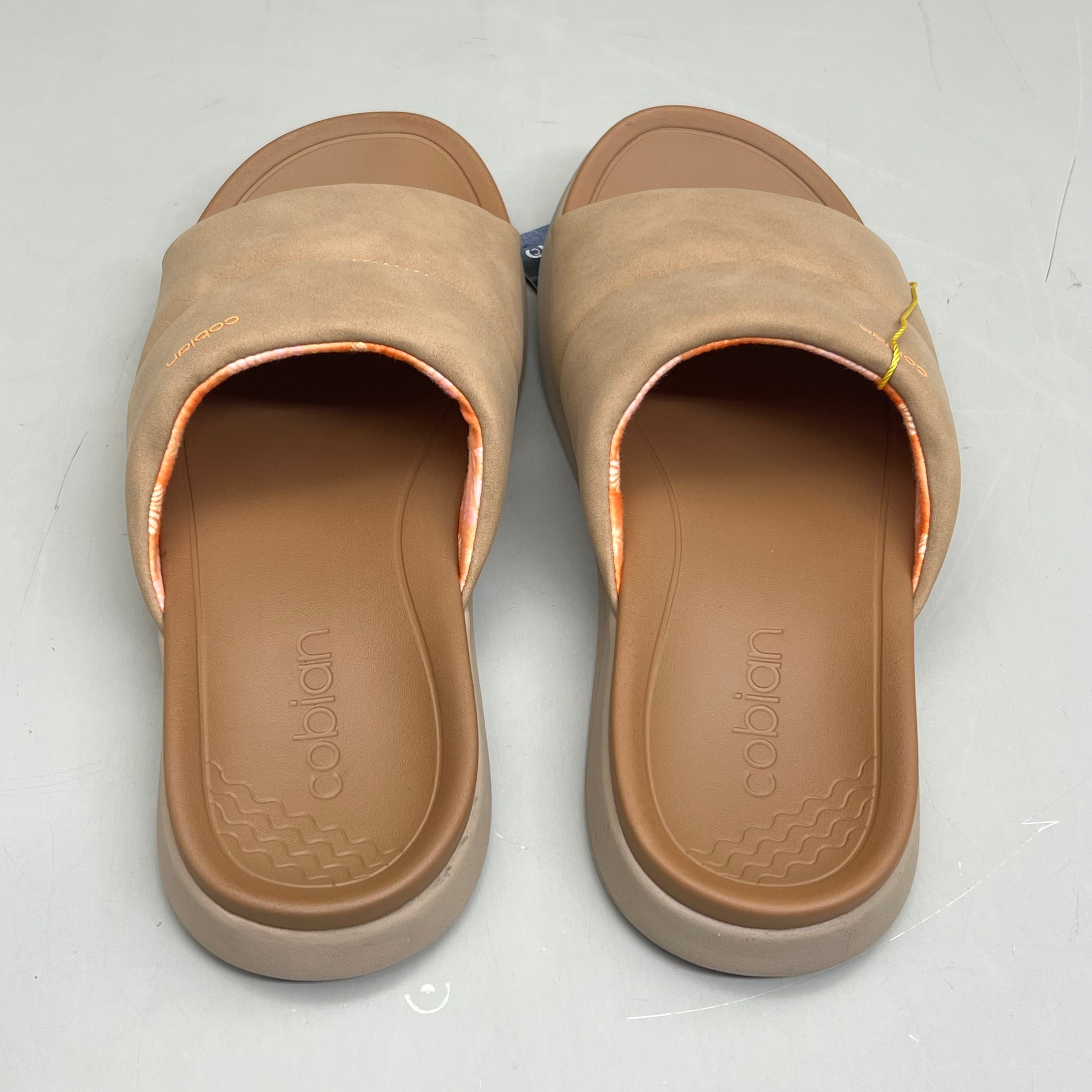 COBIAN Tolula Slide Enhanced Cushion Suede Strap Women's Sz 6 Tan TOL24-230-06