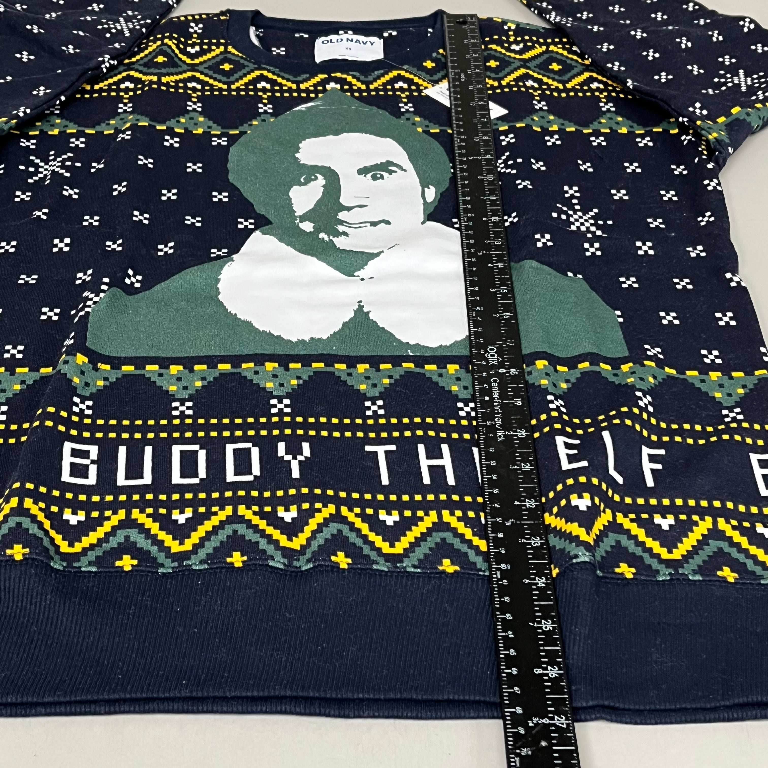 OLD NAVY Men's Christmas Holiday Elf Sweater Sz S Navy/Green 572579-00-1