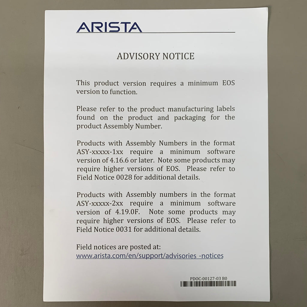 ARISTA Network Switch Back-to-Front Airflow 48-Port 1GE & 6-10GE SFP+ Uplinks (New Other)