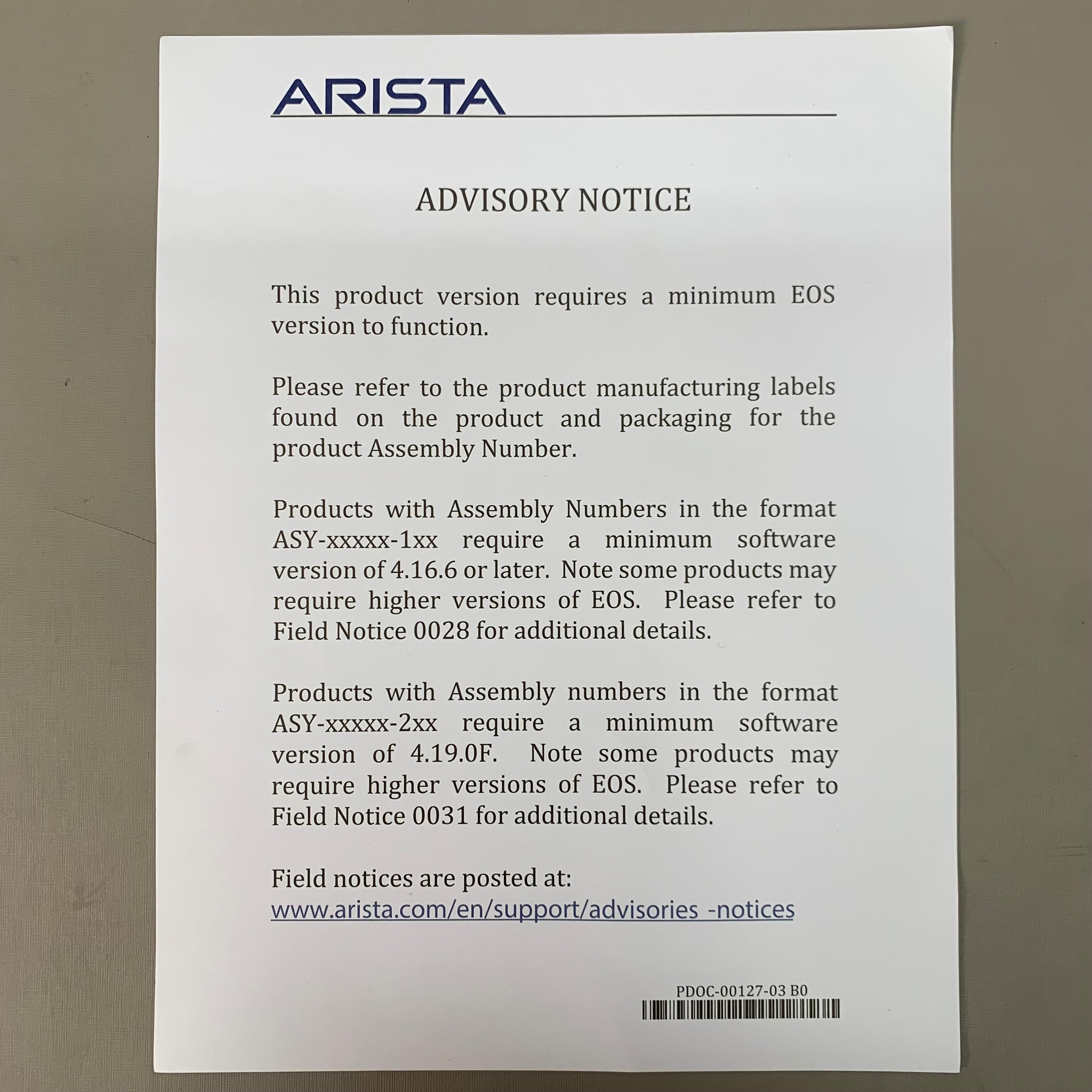 ARISTA Network Switch Back-to-Front Airflow 48-Port 1GE & 6-10GE SFP+ Uplinks (New Other)