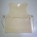 FREE PEOPLE Side Tie Lizzie Sweater Top Women's Sz L Summer Sand 97299119