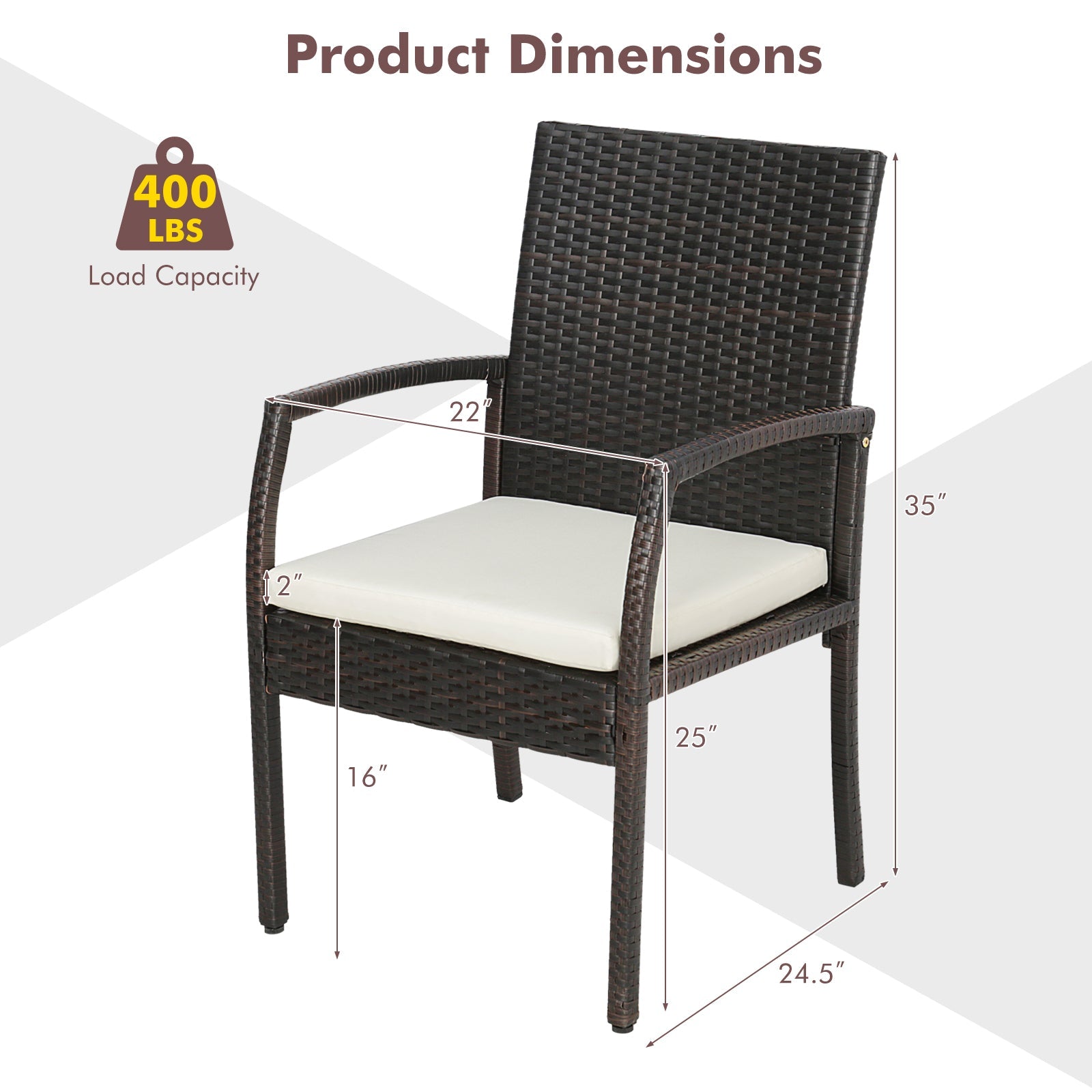 7 Pieces Patio Rattan Dining Set with Umbrella Hole-L