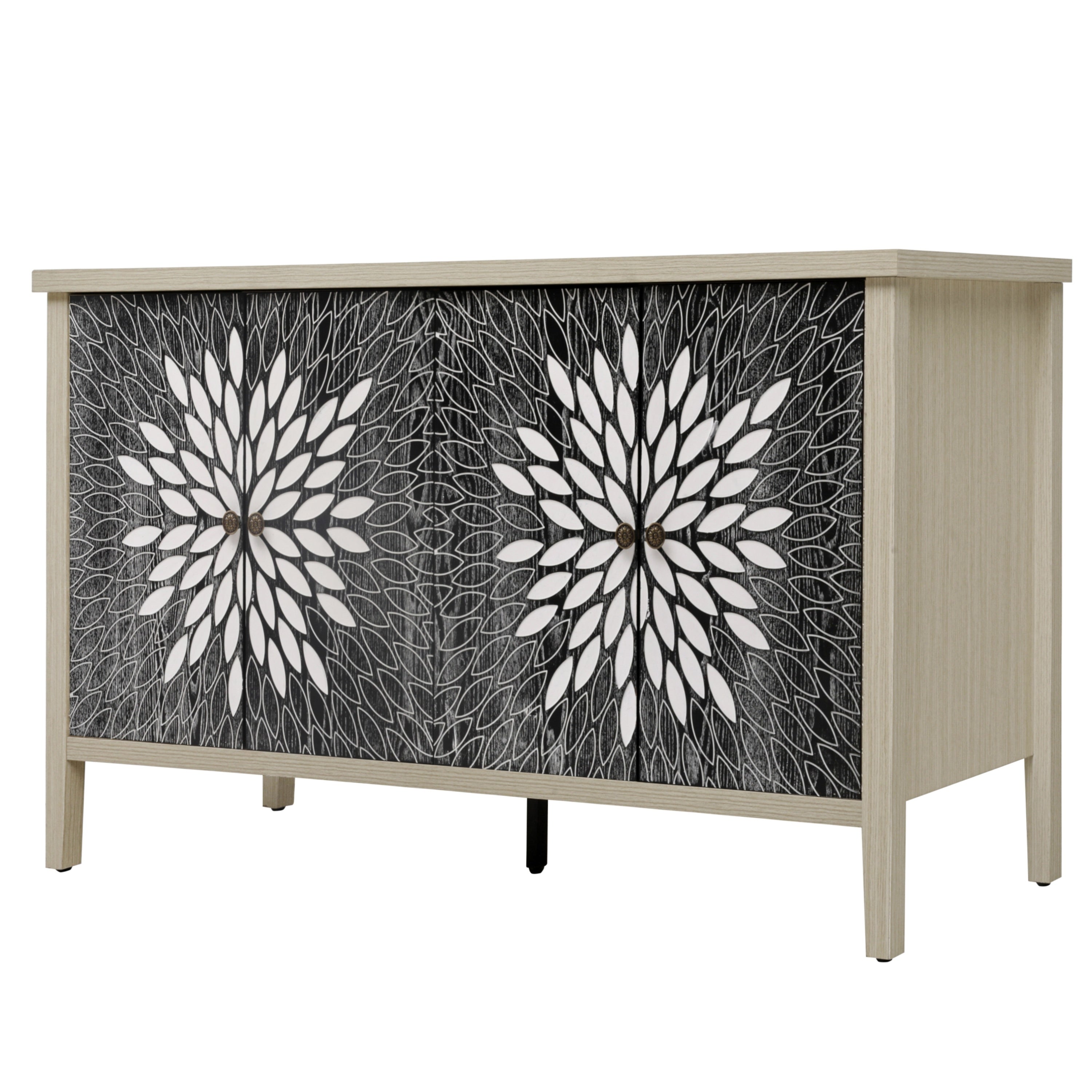 Sideboard Buffet Cabinet with 4 Doors and Adjustable Shelves