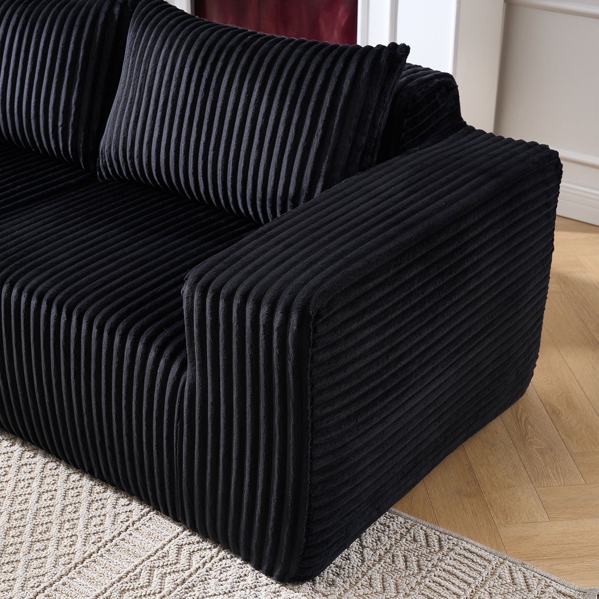 L-Shape Modern Minimalist Modular Sectional Sofa with Deep Seats