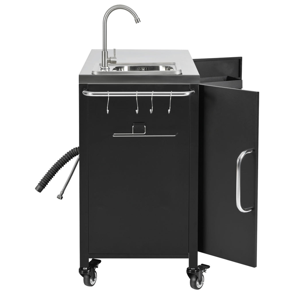 K&K 55.5" Outdoor Kitchen Island with Sink