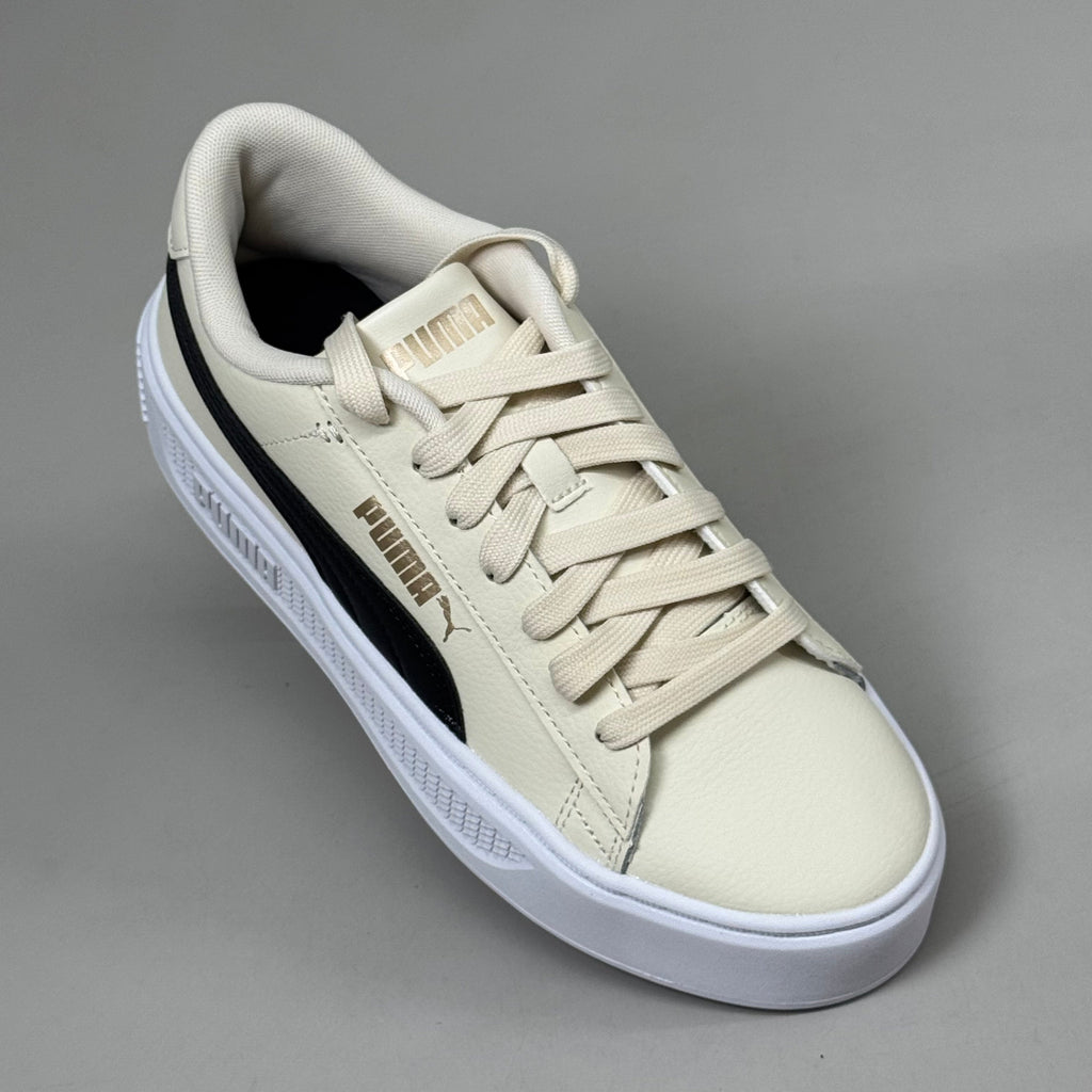 PUMA v3 Smash Platform Sneaker Lace-Up Women's Sz 7.5 Alpine Snow/Black/Gold