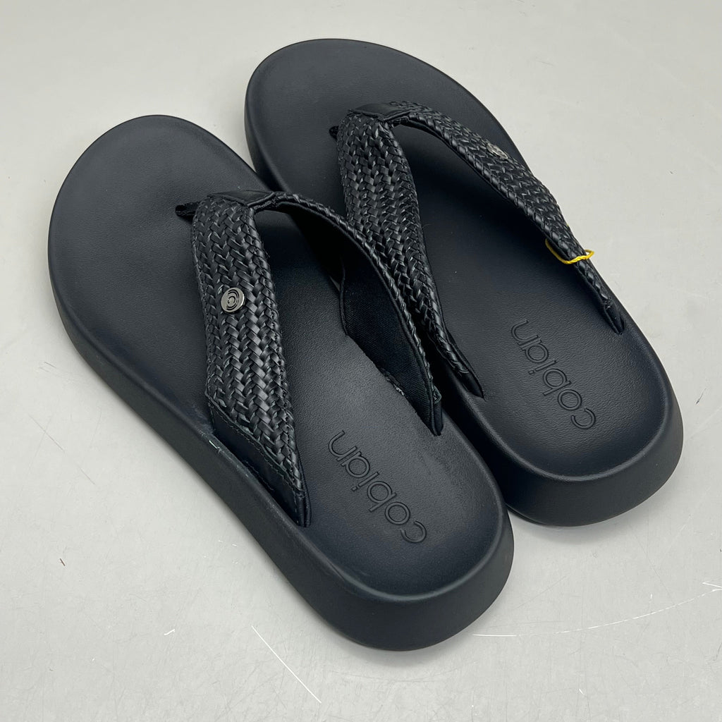 COBIAN Palmilla Braided Synthetic Leather Strap Sandals Women's Sz 10 EU 41 Black PAL25-001-10