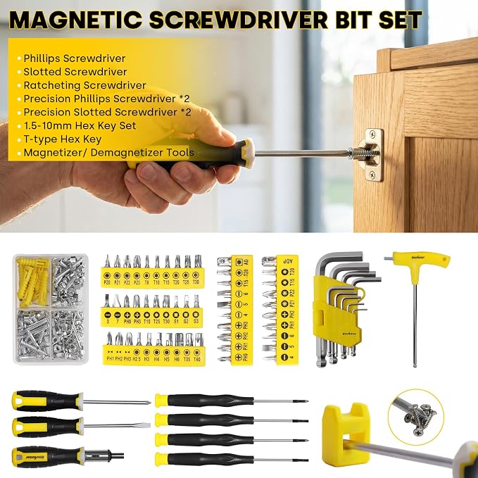 Enventor Tool Set with Molded Storage Case, 220 Pieces