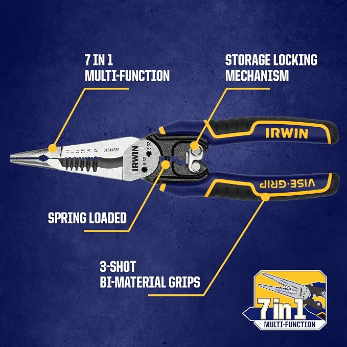 IRWIN VISE-GRIP Wire Stripper, 7 in 1 Multi-Function (IWHT84002)