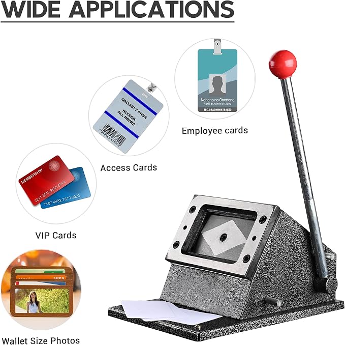 Yescom Manual ID Credit Card Corner Cutter Passport Photo Cutter Business Card Die Round Corner Cutter for Home Office Cards School Supplies Heavy Duty Punch