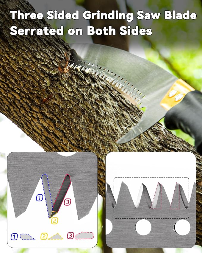 11FT Pole Saw with Adjustable Length for Tree Trimming Lightweight Manual Pruning Saw with Long Extension Branch Cutter