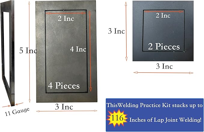 Welding Coupons. 12 PCS 3X5" Welding Kit For Beginners. Welding Practice Kit Made Of 11 Gauge Premium Mild Steel. Welding Coupons For MIG, TIG Stick, Arc, Gas And Brazing. (M 12 PCS)