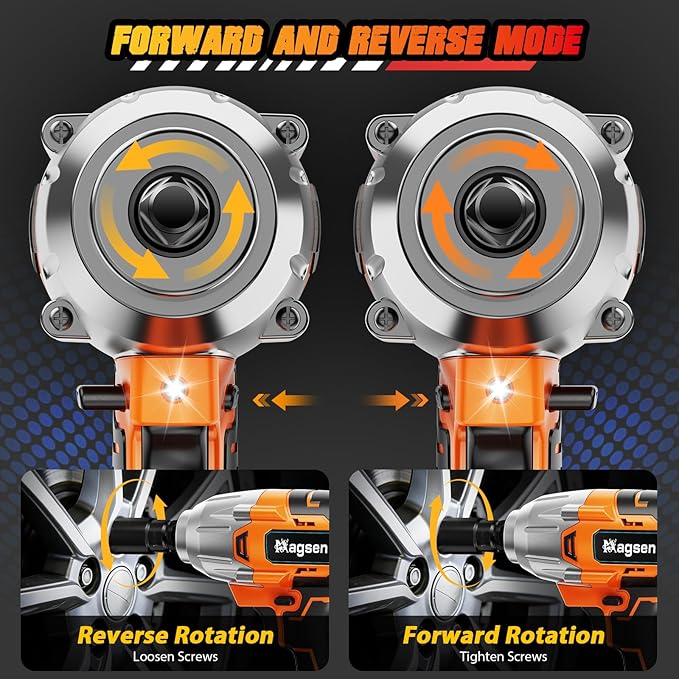 Cordless Impact Wrench 700 FT-LBS(950N.m) 1/2 Impact Gun High Torque Electric Impact Driver Cordless Impact Wrench with 21V 2x4.0Ah Battery 6 Sockets&Case for Home Car Tire Lug Nut Removal Tool