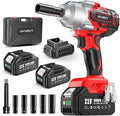 Avrhit 1300N.m(960ft-lbs) Cordless Impact Wrench, Electric Impact Gun 1/2 Inch, 2200RPM Power, 2x 4.0Ah Batteries, High Torque Impact Driver for Car/Truck RV/Mower