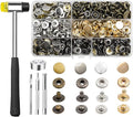 120 Sets Metal Snap Buttons, NXTOV 15mm Leather Snap Fasteners Kit with 5 Pieces Fixing Tools, 6 Colors Craft Snaps for Clothes, Windbreaker, Shirts, Jacket, Backpacks, Wallet,Bags