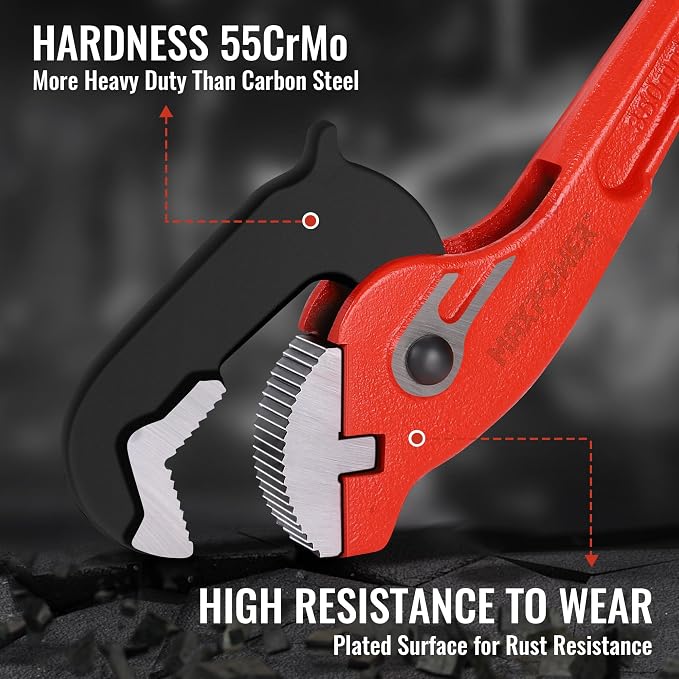 MAXPOWER 10"&14" Pipe Wrenches, 2-Piece Self-Adjusting Pipe Wrench, Rapid Grip Quick Self-Adjust Plumbing Wrench for Household Maintenance