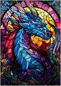 Stained Glass Dragon Jigsaw Puzzle 300/500/1000 Piece (300pc (28×40cm))