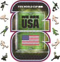 FIFA USA 26 Wooden Puzzle for Adult, 200 Pieces Irregular Shape Puzzle, 5MM Thick, Creative Collectible Gift for Fans, Officially Licensed Product, 9.3 x 12