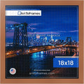 ArtToFrames Puzzle Frame for Buffalo Games 300 Piece Jigsaw Puzzles, 18x18 Inch (46x46 cm), Burnt Umber Engineered Wood with Economy Acrylic, Ready to Hang Puzzle Display